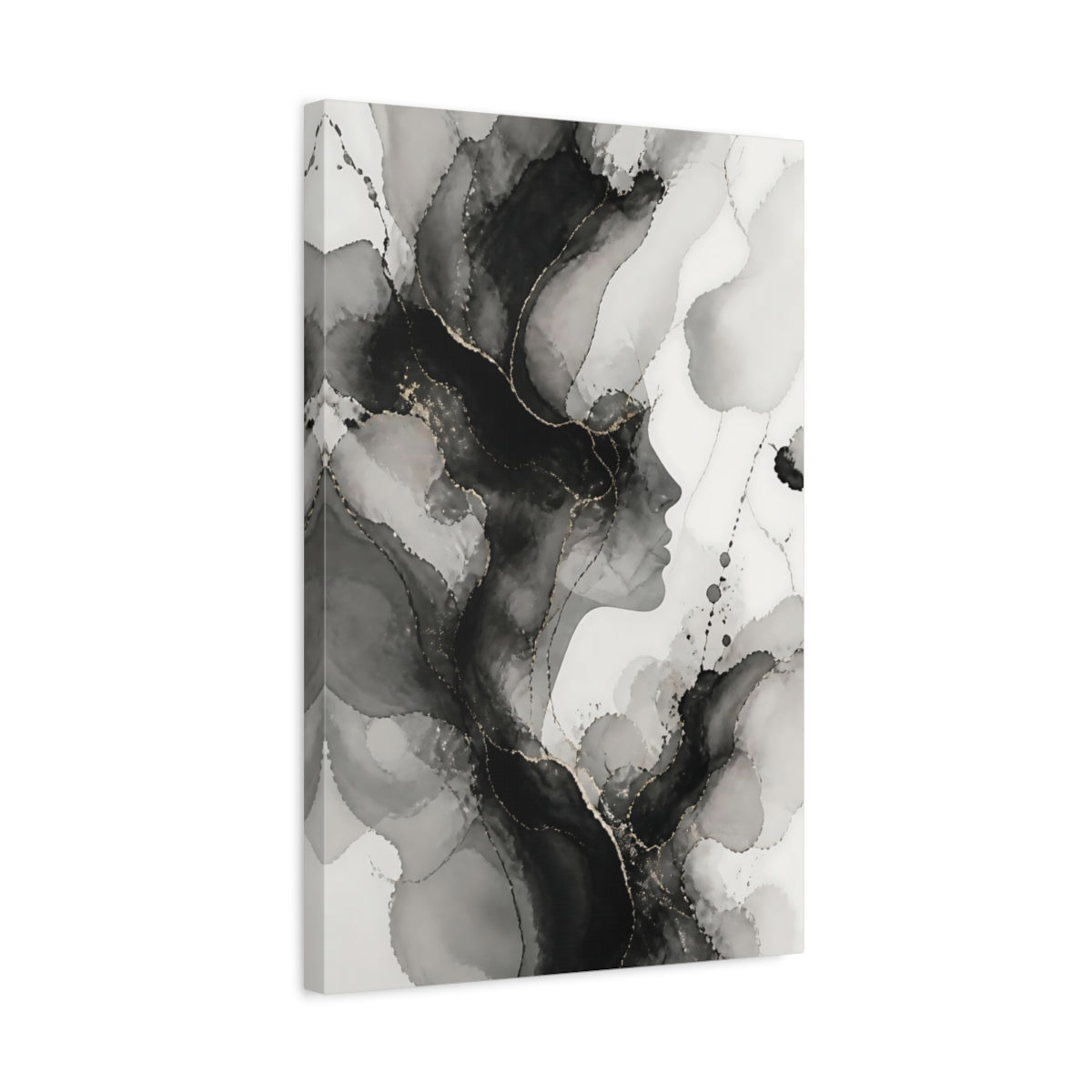 Side Mockup 3. Abstract Face Silhouette shown as canvas print