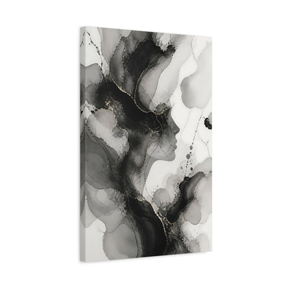 Side Mockup 3. Abstract Face Silhouette shown as canvas print