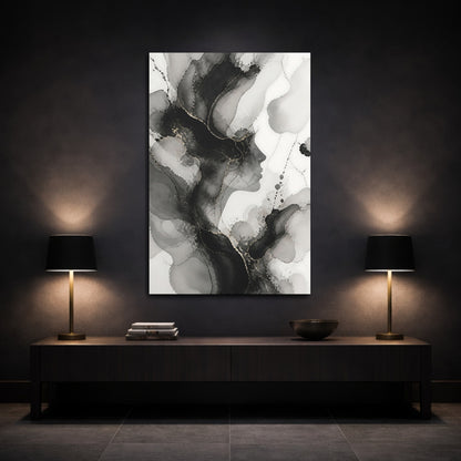 Mockup 3. Abstract Face Silhouette shown as canvas print