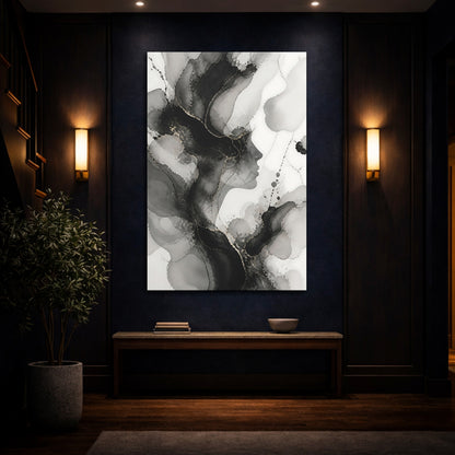 Mockup 4. Abstract Face Silhouette shown as canvas print