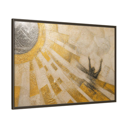 Side Mockup 8. Abstract Falling Silhouette shown as framed canvas print