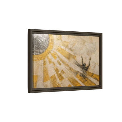 Side Mockup 5. Abstract Falling Silhouette shown as framed canvas print