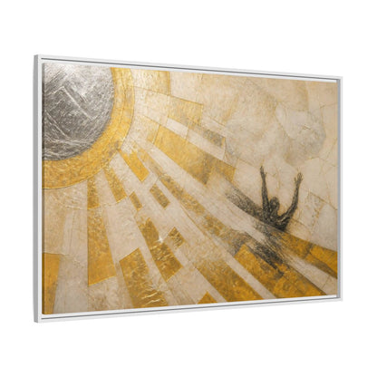 Side Mockup 7. Abstract Falling Silhouette shown as framed canvas print