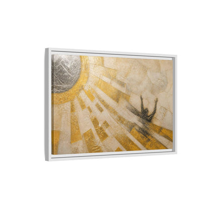 Side Mockup 1. Abstract Falling Silhouette shown as framed canvas print