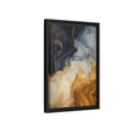 Side Mockup 6. Abstract Fluid Art Abstract Blue Gold shown as stretched canvas wall art
