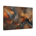 Side Mockup 4. Abstract Fluid Art Gold And Grey Abstract shown as stretched canvas wall art