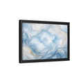 Side Mockup 6. Abstract Fluid Abstract Blue Gold Abstract shown as stretched canvas wall art