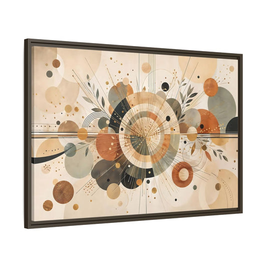 Main Mockup. Abstract Geometric Abstraction Warm Tones Abstract shown as stretched canvas wall art
