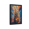 Side Mockup 6. Abstract Geometric Cubes Orange And Blue shown as stretched canvas wall art