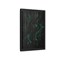 Side Mockup 6. Abstract Geometric Flow Emerald Gold Abstract shown as stretched canvas wall art