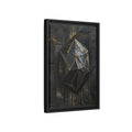 Side Mockup 6. Abstract Geometric Form Black And Gold Abstract shown as stretched canvas wall art
