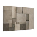Side Mockup 4. Abstract Geometric Forms Brown And Grey shown as stretched canvas wall art