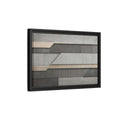 Side Mockup 6. Abstract Geometric Panels Grey And Beige shown as stretched canvas wall art