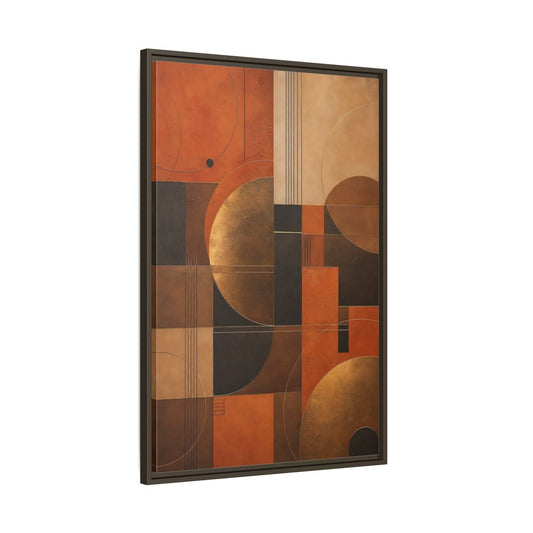 Main Mockup. Abstract Geometric Shapes Abstract Terracotta Gold shown as stretched canvas wall art