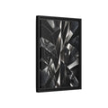 Side Mockup 6. Abstract Geometric Shapes Black And Silver shown as stretched canvas wall art