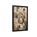 Side Mockup 6. Abstract Geometric Shapes Brown And Gold shown as stretched canvas wall art