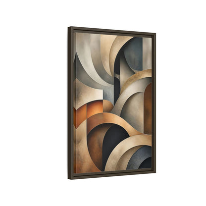 Side Mockup 2. Abstract Geometric Shapes Brown Beige Geometric shown as stretched canvas wall art
