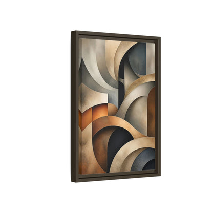 Side Mockup 5. Abstract Geometric Shapes Brown Beige Geometric shown as stretched canvas wall art