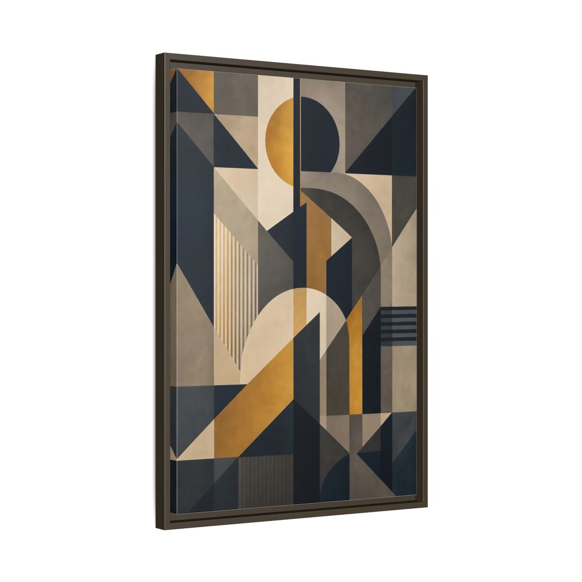 Abstract Geometric Shapes Framed Canvas Wall Art - Living Room Decor, Above Couch shown as canvas wall art