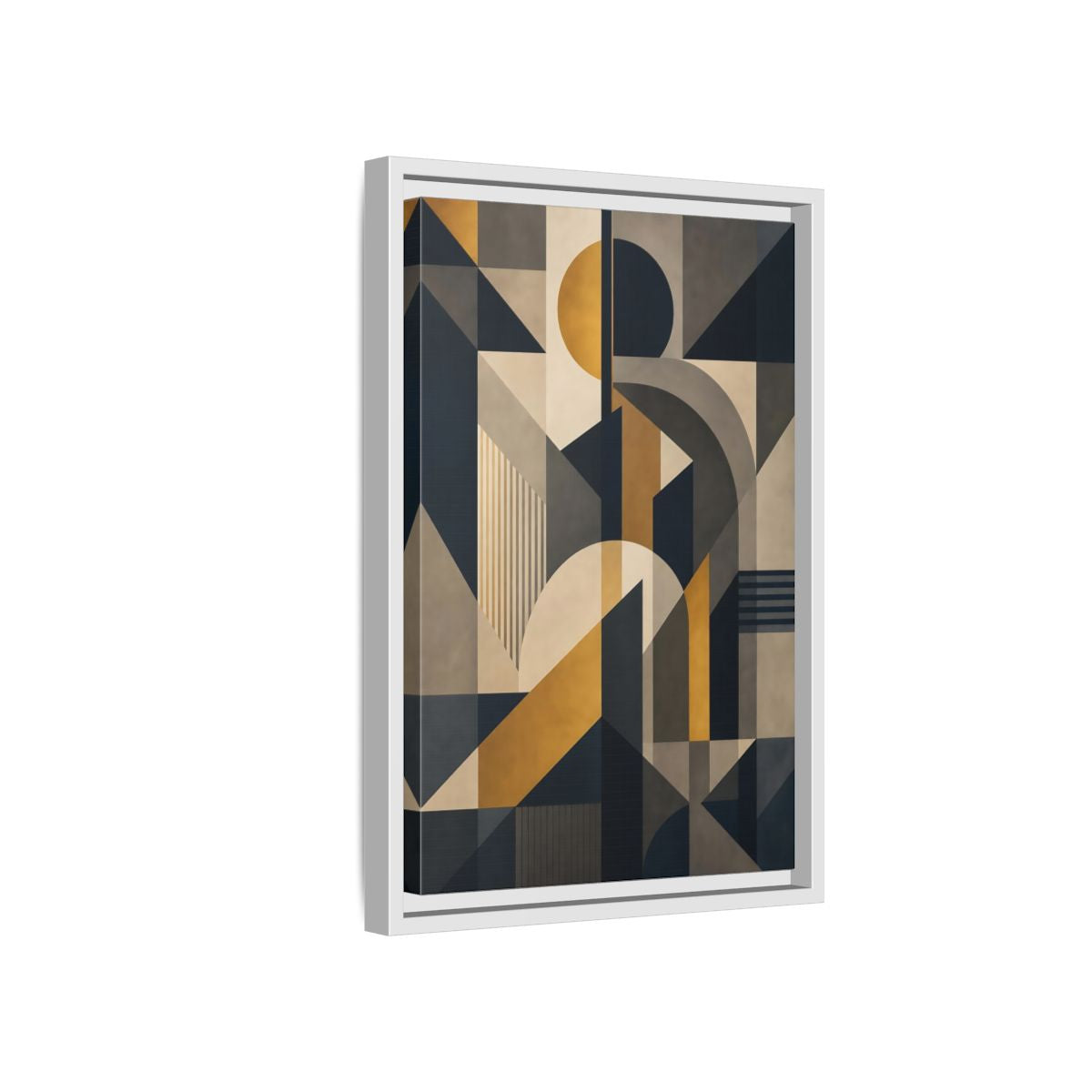 Abstract Geometric Shapes Framed Canvas Wall Art - Living Room Decor, Above Couch shown as canvas wall art
