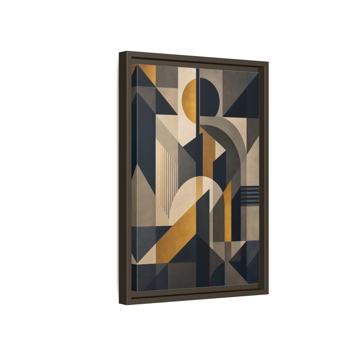 Abstract Geometric Shapes Framed Canvas Wall Art - Living Room Decor, Above Couch shown as canvas wall art
