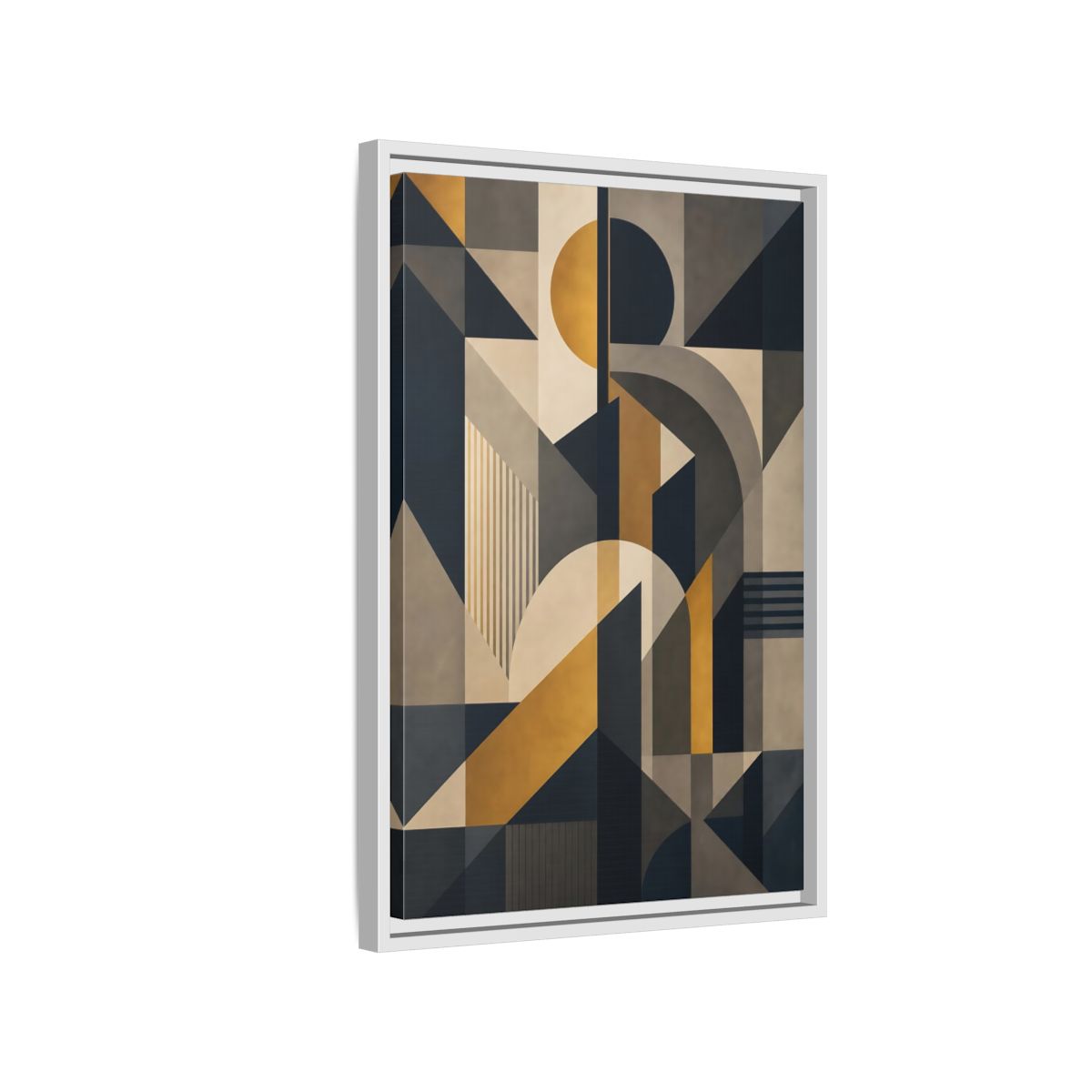 Abstract Geometric Shapes Framed Canvas Wall Art - Living Room Decor, Above Couch shown as canvas wall art