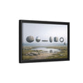 Side Mockup 6. Abstract Geometric Shapes Misty Landscape shown as stretched canvas wall art