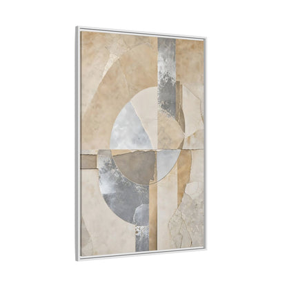 Side Mockup 7. Abstract Geometric Shapes Neutral Abstract shown as stretched canvas wall art