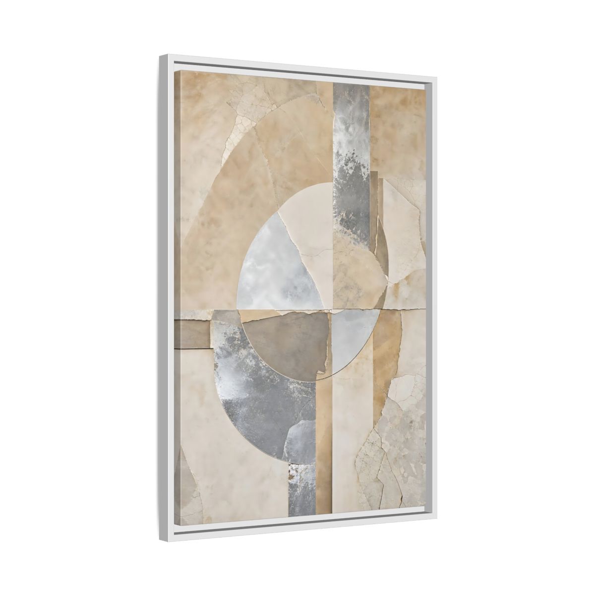 Side Mockup 10. Abstract Geometric Shapes Neutral Abstract shown as stretched canvas wall art