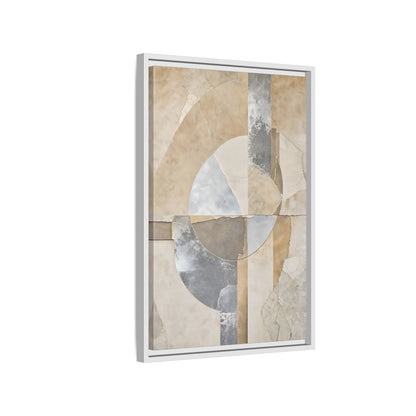 Side Mockup 1. Abstract Geometric Shapes Neutral Abstract shown as stretched canvas wall art