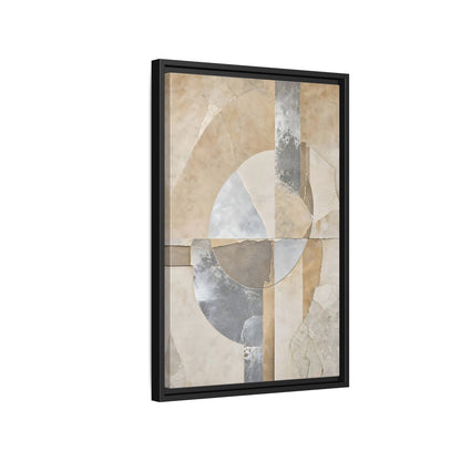 Side Mockup 3. Abstract Geometric Shapes Neutral Abstract shown as stretched canvas wall art
