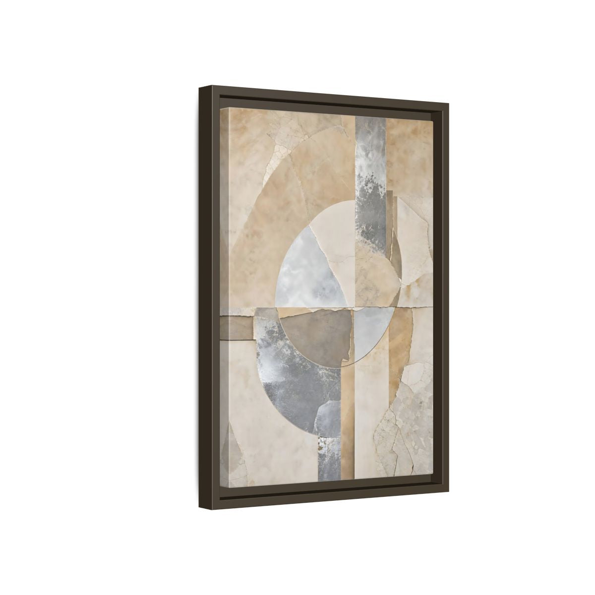 Side Mockup 5. Abstract Geometric Shapes Neutral Abstract shown as stretched canvas wall art