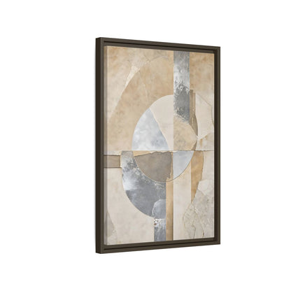 Side Mockup 2. Abstract Geometric Shapes Neutral Abstract shown as stretched canvas wall art