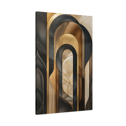 Main Mockup. Abstract Gold Arch Composition shown as canvas print