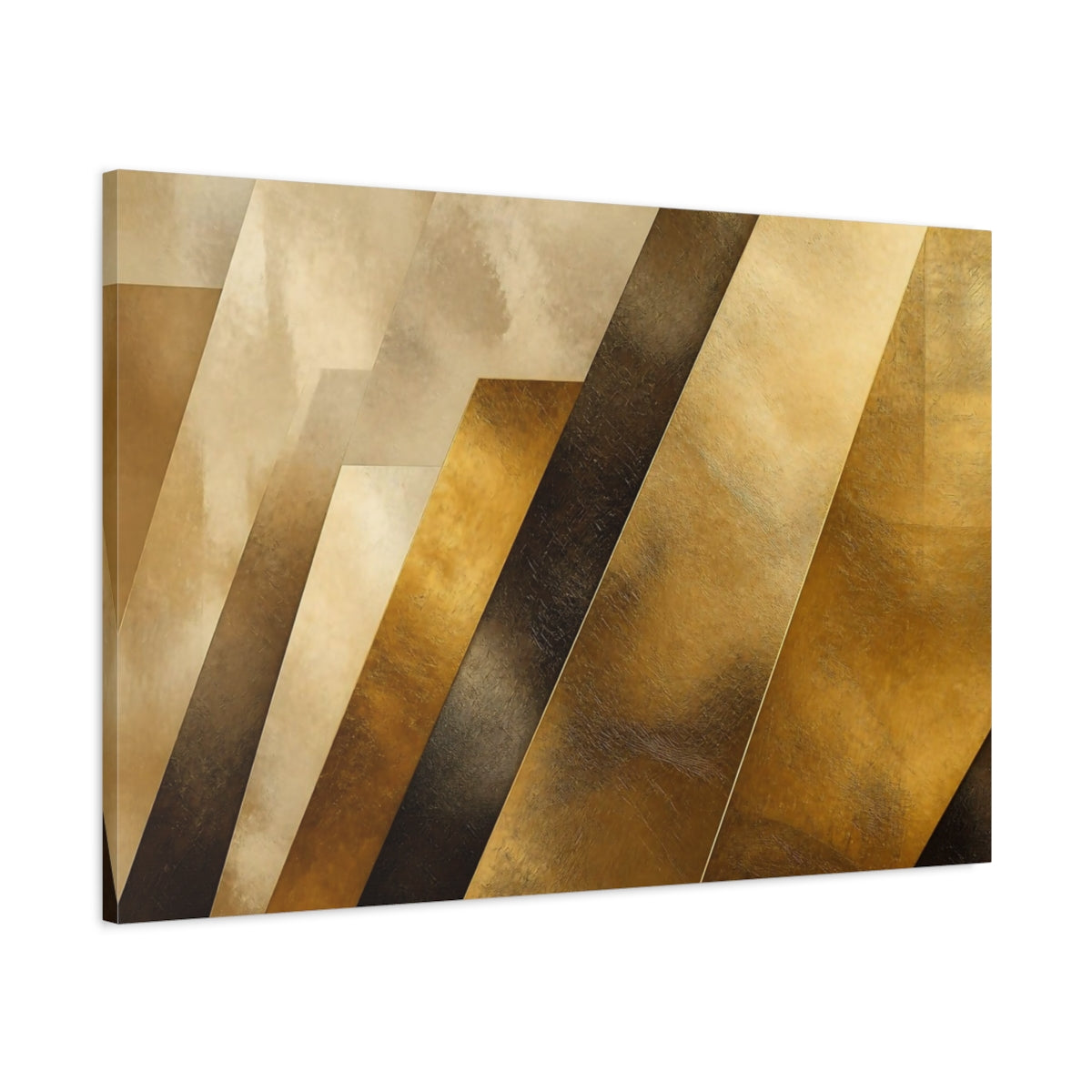 Main Mockup. Abstract Gold Bands Accent shown as canvas print
