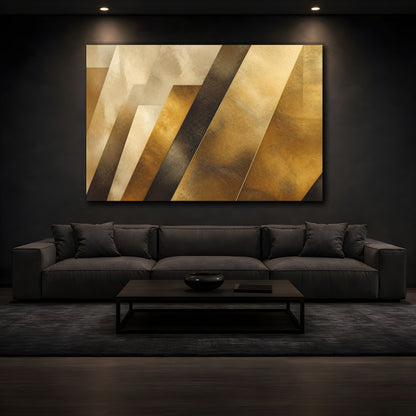 Mockup 3. Abstract Gold Bands Accent shown as canvas print