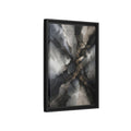 Side Mockup 6. Abstract Gold Floral Black And Gold shown as stretched canvas wall art