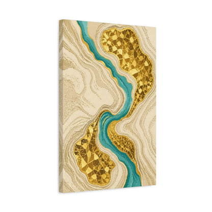Side Mockup 3. Abstract Gold Geode shown as canvas print
