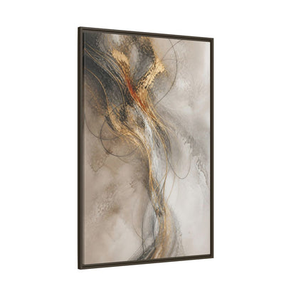 Side Mockup 8. Abstract Gold Linework shown as framed canvas print