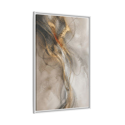 Side Mockup 9. Abstract Gold Linework shown as framed canvas print