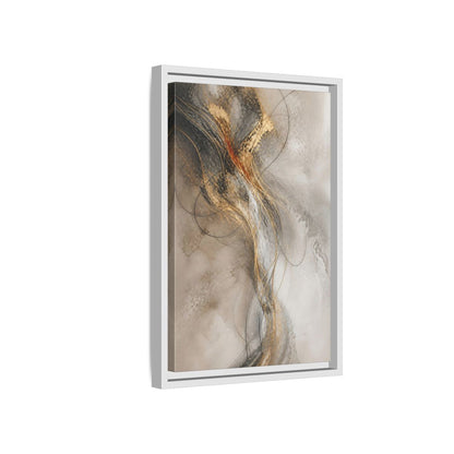 Side Mockup 4. Abstract Gold Linework shown as framed canvas print