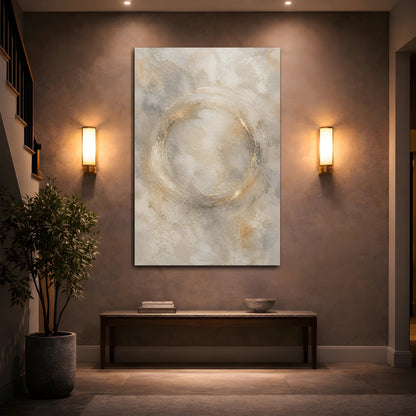Mockup 2. Abstract Gold Ring shown as canvas print