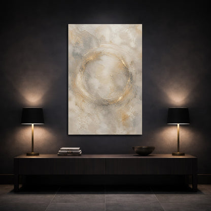 Mockup 3. Abstract Gold Ring shown as canvas print