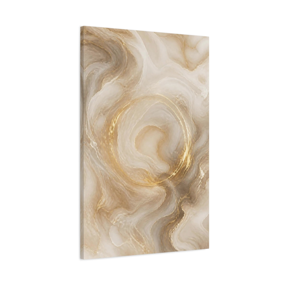 Main Mockup. Abstract Gold Swirl shown as canvas print