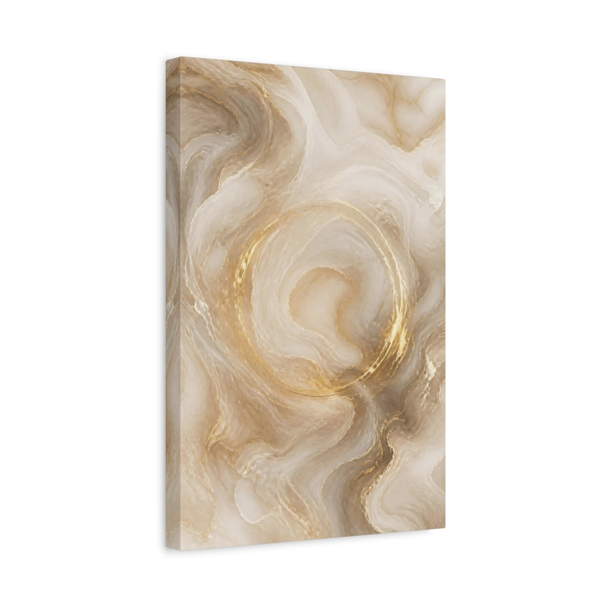 Side Mockup 4. Abstract Gold Swirl shown as canvas print