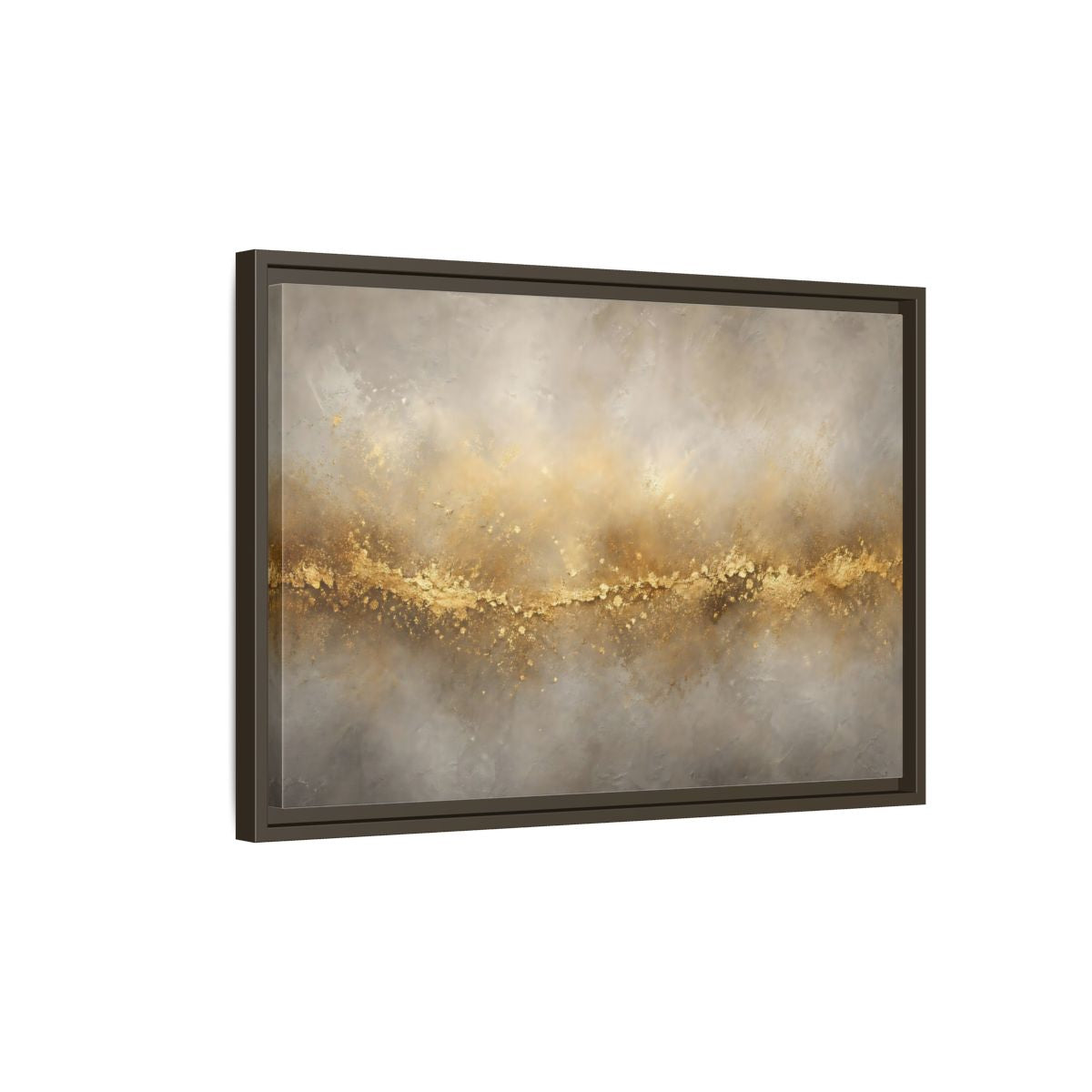 Side Mockup 2. Abstract Gold Texture Gold And Gray shown as stretched canvas wall art