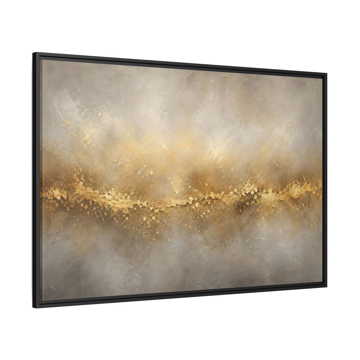 Side Mockup 12. Abstract Gold Texture Gold And Gray shown as stretched canvas wall art