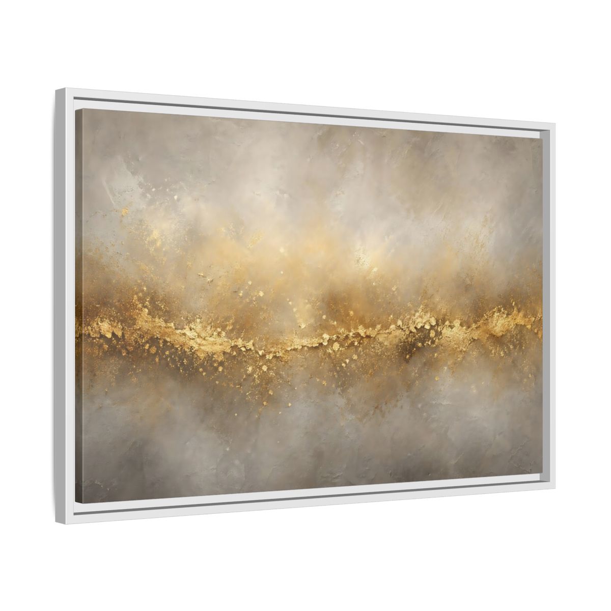 Side Mockup 10. Abstract Gold Texture Gold And Gray shown as stretched canvas wall art