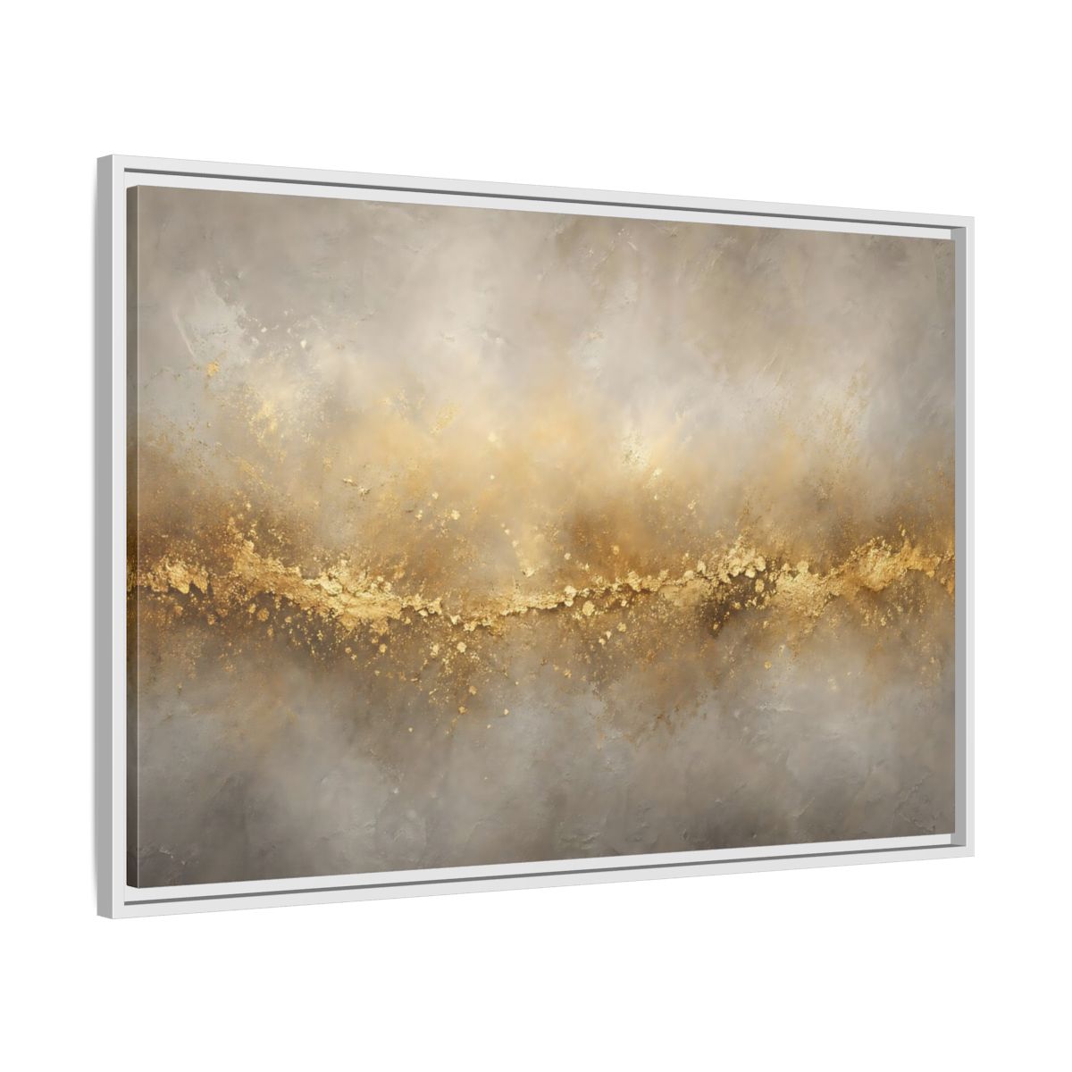 Side Mockup 9. Abstract Gold Texture Gold And Gray shown as stretched canvas wall art