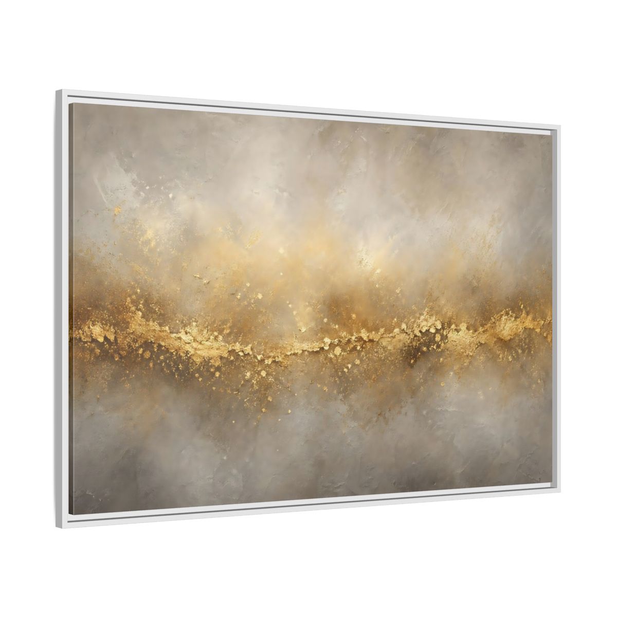 Side Mockup 7. Abstract Gold Texture Gold And Gray shown as stretched canvas wall art